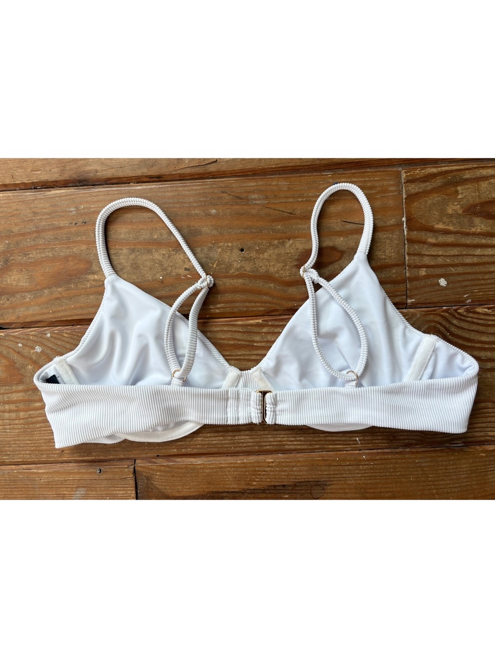 Beach Riot White Ribbed Underwire Bikini Top Size Large - Picture 2 of 5